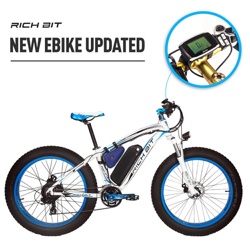 All Terrain Fat Tire Electric Bike 1000w Brushless Motor 17Ah RICH BIT 012