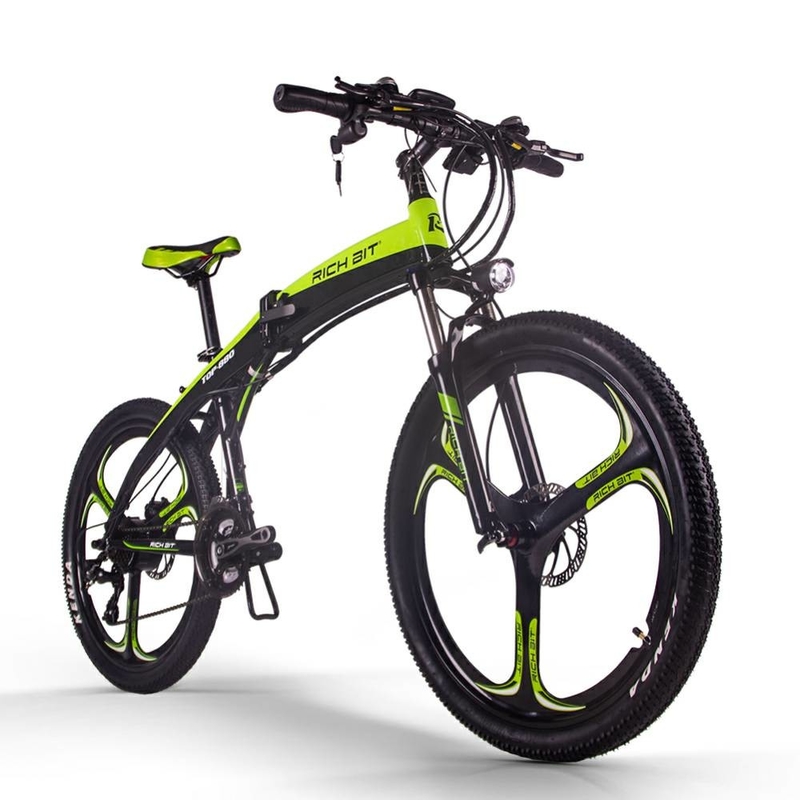 Small Lightweight Fold Up Electric Bike Lunar Shape 36v 250w 9.6ah RICH BIT Top-880